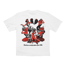 Load image into Gallery viewer, WHITE &quot;RED&quot; LOVE KILLS TEE
